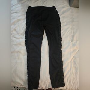 SHEIN Black Leggings with Mesh Accents